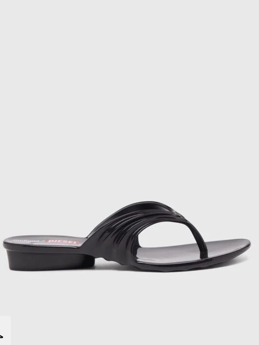 Diesel Black Sculptural Thong Sandals